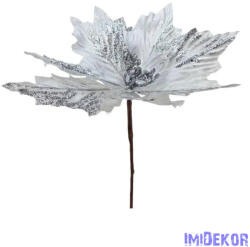  Nagy glitteres szirmú mikulás virág - Ezüst