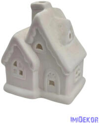  Kerámia fehér téli házikó - Matt tetejű A