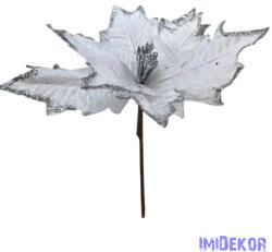  Nagy glitteres szélű mikulás virág - Fehér