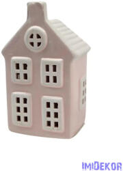  Kerámia ház 11 cm - Kéményes rózsaszín