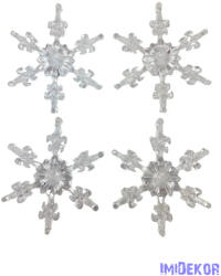  Átlátszó műanyag kari dekor - Hópehely*4