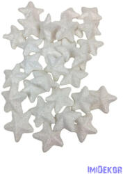 Glitteres fehér csillag 3, 5 cm