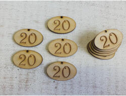  Natúr fa - Évfordulós gravírozott ovál táblák 10db/csomag - csinaldmagadshop - 2 290 Ft