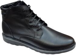 Ciucaleti Ghete barbati casual din piele naturala cu fermoar (imblanite) Negre CORSANF, marimea 42