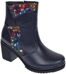 MV Ciucaleti Ghete dama din piele naturala imblanite Bleumarin Amyra MV47BLCOL, marimea 37