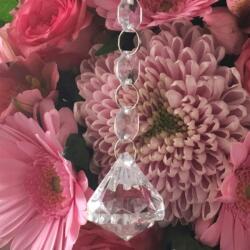  Kristály Medál-könnycsepp Átlátszó 42 mm (1009B)