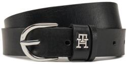 Tommy Hilfiger Curea Dama, Tommy Hilfiger, Negru, Piele Naturala, Logo Metalica (AW0AW17279-BDS)