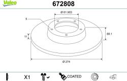 VALEO Disc frana VALEO 672808 (672808)