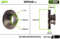 VALEO Disc frana VALEO 187049 (187049) - fixbox