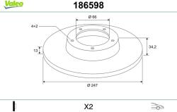 VALEO Disc frana VALEO 186598 (186598)