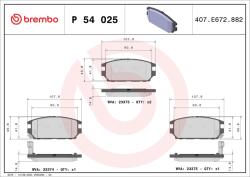 BREMBO Set placute frana BREMBO P 54 025 (P 54 025)