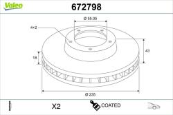 VALEO Disc frana VALEO 672798 (672798)