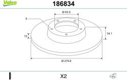 VALEO Disc frana VALEO 186834 (186834) - fixbox