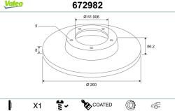 VALEO Disc frana VALEO 672982 (672982)