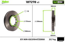 VALEO Disc frana VALEO 187278 (187278)