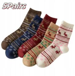  5 pár meleg karácsonyi zokni rénszarvassal - puha és kényelmes 38-44