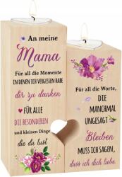 Gyertyatartó Fa Díszes Ajándék Anyának 2db Német felirat (X001QNJHVB)