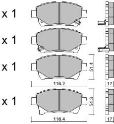 AISIN Set placute frana AISIN BPTO-1028 (BPTO-1028)