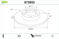 VALEO Disc frana VALEO 673053 (673053)