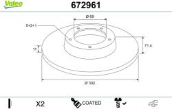 VALEO Disc frana VALEO 672961 (672961)