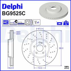 DELPHI Disc frana DELPHI BG9525C (BG9525C) - fixbox