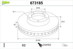 VALEO Disc frana VALEO 673185 (673185)
