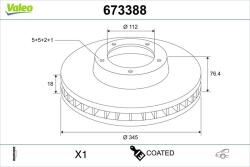VALEO Disc frana VALEO 673388 (673388)
