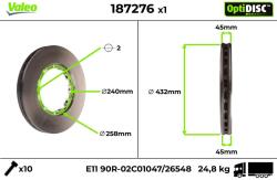 VALEO Disc frana VALEO 187276 (187276) - fixbox