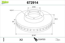 VALEO Disc frana VALEO 672914 (672914)