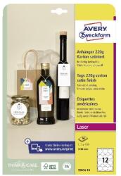 AVERY Etikett AVERY T2004-10 60 mm kör függő címke sima élek vágott sarok 120 címke/csomag (T2004-10)