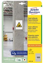 AVERY Etikett AVERY L7871-20 25, 4x10 mm szuper öntapadó 20 íves (L7871-20)