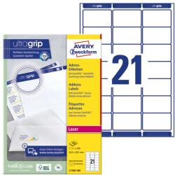 AVERY Etikett AVERY L7160-100 63, 5x38, 1mm univerzális 2100 címke/doboz 100 ív/doboz (L7160-100)