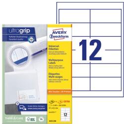 AVERY Etikett AVERY 3659-200 97x42, 3 mm fehér univerzális 2640 címke/doboz 200+20 ív/doboz (3659-200)