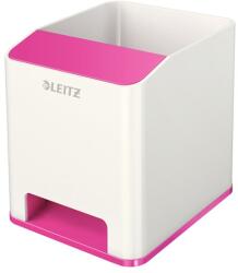 LEITZ Írószertartó műanyag LEITZ Wow 2 rekeszes fehér/rózsaszín (53631023)