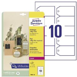 AVERY Etikett AVERY T3002-10 90x50 mm függő címke fólia vágott sarok 100 címke/csomag (T3002-10)
