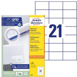 AVERY Etikett AVERY 3652 70x42, 3mm univerzális 2100 címke/doboz 100 ív/doboz (3652) - vectraline