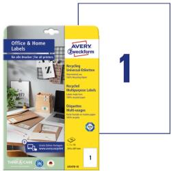 AVERY Etikett AVERY LR3478-10 210x297mm környezetbarát 10 címke/doboz 10 ív/doboz (LR3478-10)