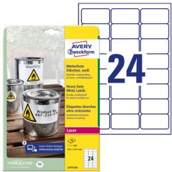 AVERY Etikett AVERY L4773-20 63, 5x33, 9mm időjárásálló fehér poliészter 480 címke/doboz 20 ív/doboz (L4773-20)