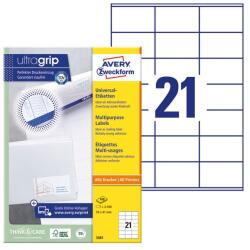 AVERY Etikett AVERY 3481 70x41mm univerzális fehér 2100 címke/doboz 100 ív/doboz (3481)