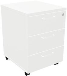NOWYSTYL Konténer NOWYSTYL mobil irodai 430x480x600 mm 3 fiókos zárható fehér fehér fogantyúval (WNICM305P-BIBIBIBI00)