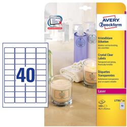AVERY Etikett AVERY L7781-25 45, 7x25, 4 laser víztiszta átlátszó 1000 címke/doboz (L7781-25)