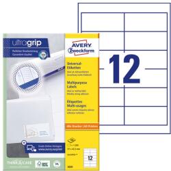 AVERY Etikett AVERY 3659 97x42, 3mm univerzális fehér 1200 címke/doboz 100 ív/doboz (3659)