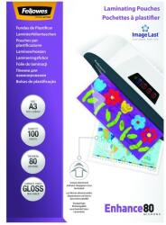 Fellowes Lamináló fólia FELLOWES A/3 80 mikron fényes 100/csom (5306207)