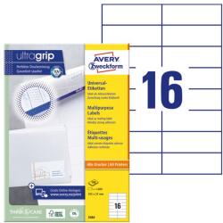 AVERY Etikett AVERY 3484 105x37mm univerzális 1600 címke/doboz 100 ív/doboz (3484)