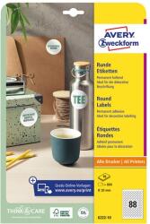 AVERY Etikett AVERY 6222-10 20mm univerzális körcimke fehér 10 ív/doboz (6222-10) - vectraline