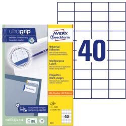 AVERY Etikett AVERY 3651 52, 5x29, 7mm univerzális fehér 4000 címke/doboz 100 ív/doboz (3651)