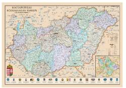 Stiefel Térkép STIEFEL Magyarország közigazgatása vármegyékkel Antik 160 x120 cm alukeretes tűzhető (879377T-L)