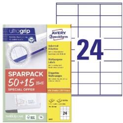 AVERY Etikett AVERY 6602 70x36 mm univerzális fehér 1560 címke/csomag 50+15 ív/ csomag (6602)