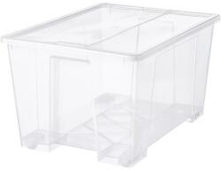  Tárolódoboz műanyag tetővel áttetsző 78x56x43cm 130 liter (901.029.71+304.550.89)