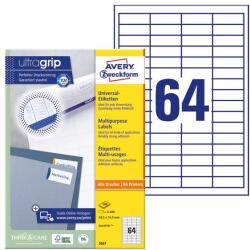 AVERY Etikett AVERY 3667 48, 5x16, 9mm univerzális 6400 címke/doboz 100 ív/doboz (3667)